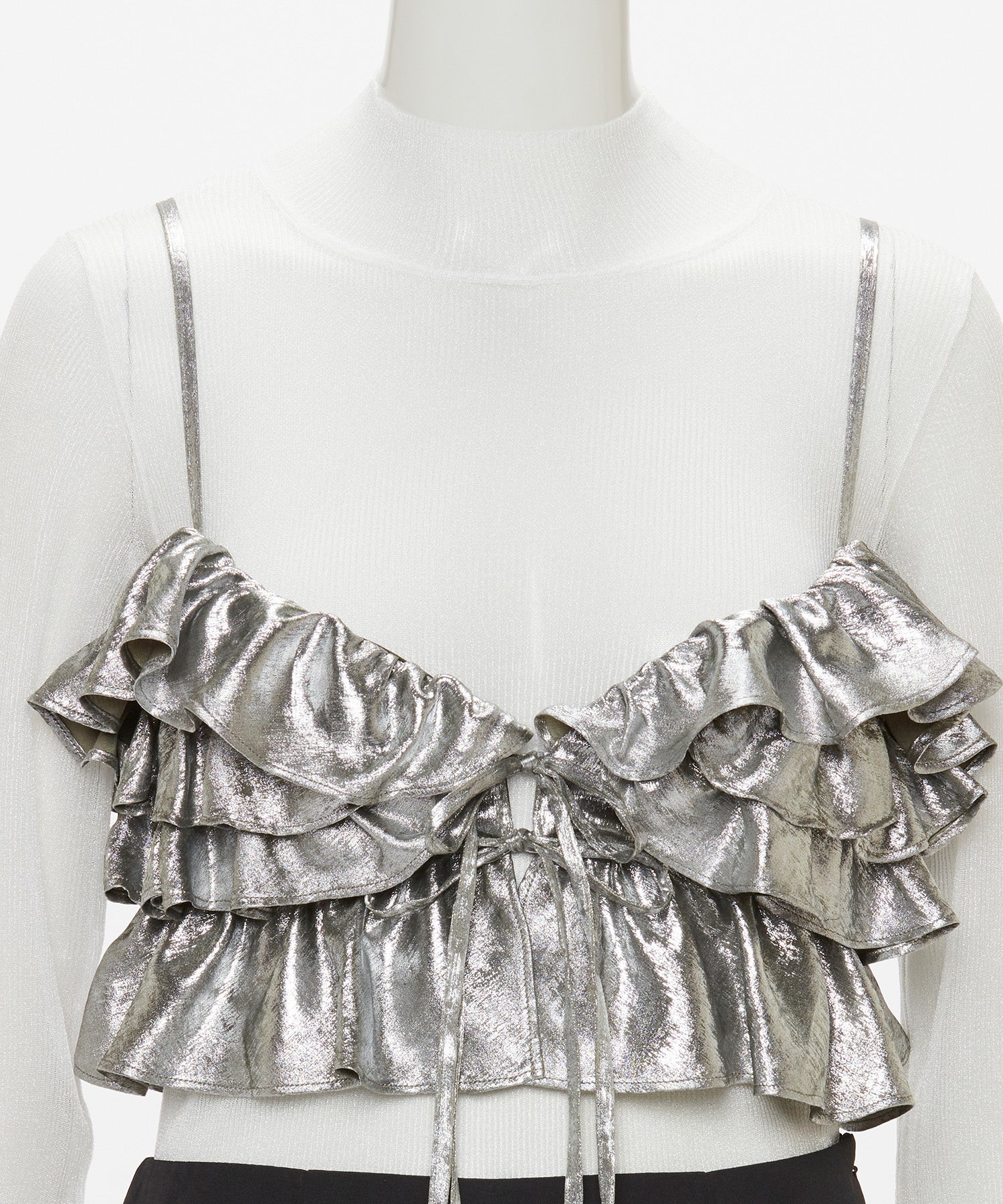 METALLIC FRILL BUSTIER