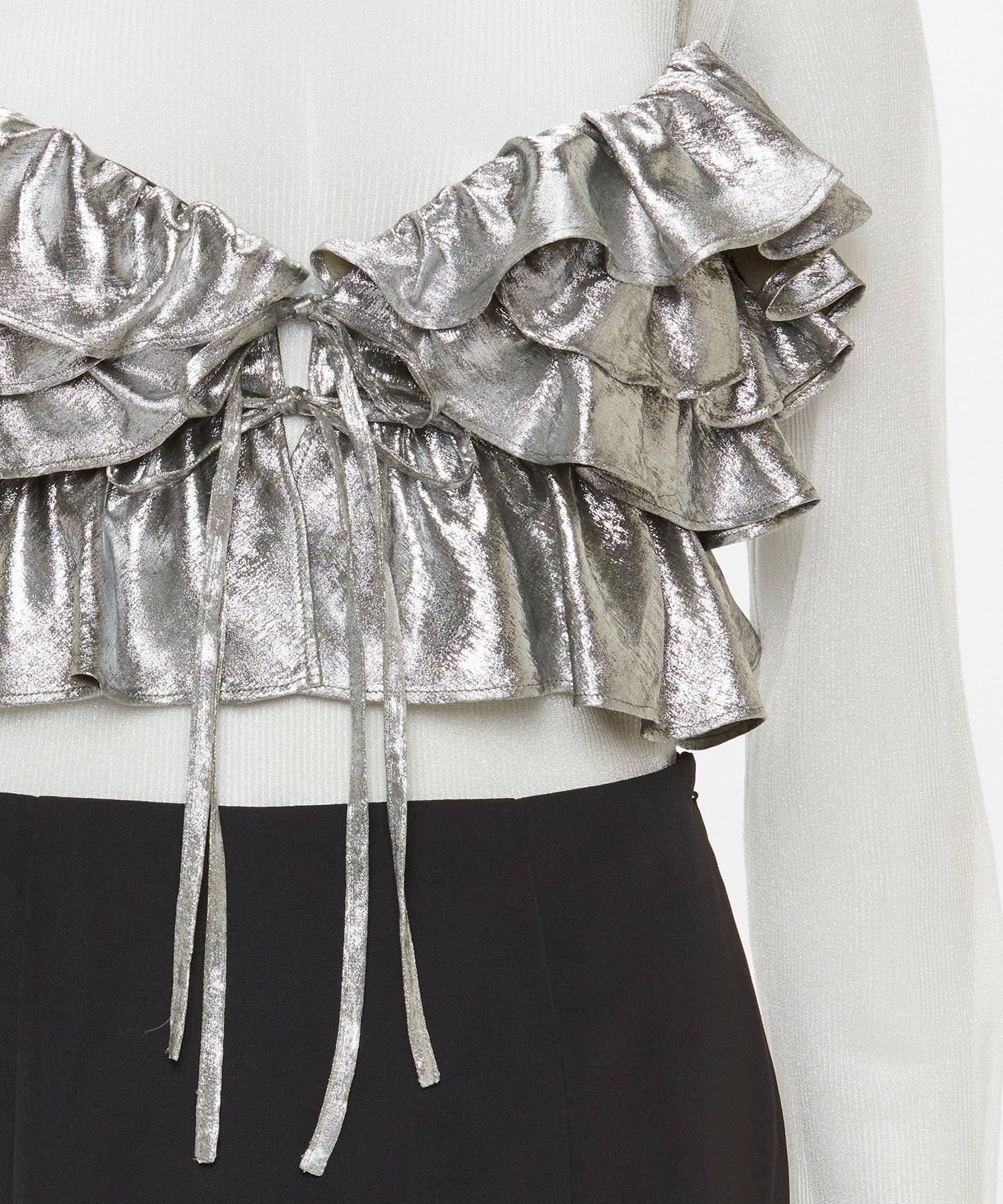 METALLIC FRILL BUSTIER