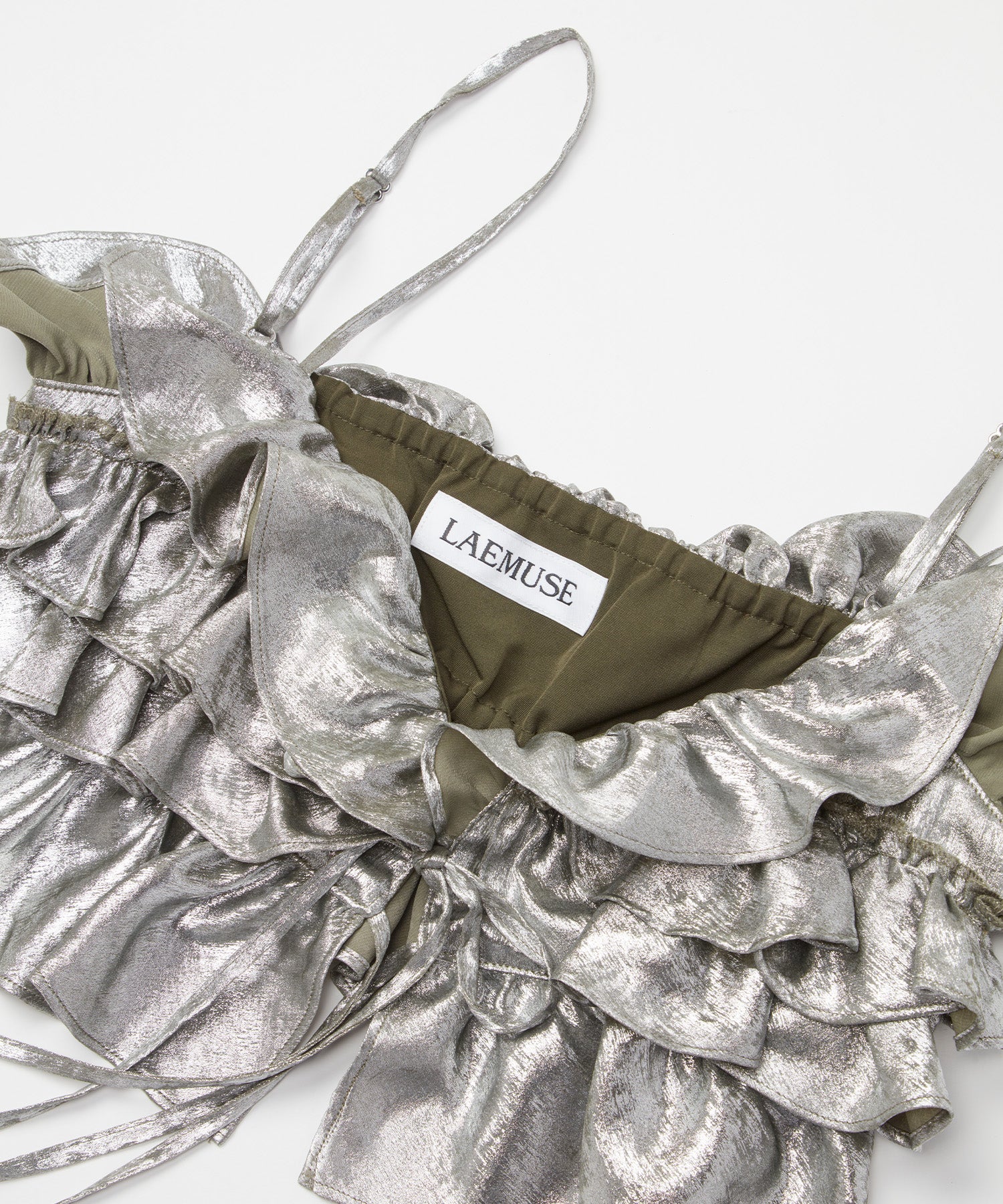 METALLIC FRILL BUSTIER