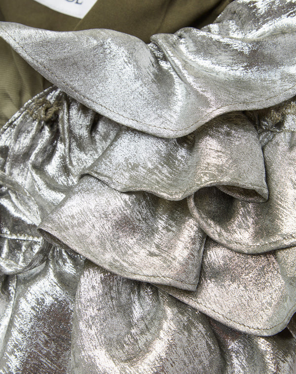 METALLIC FRILL BUSTIER