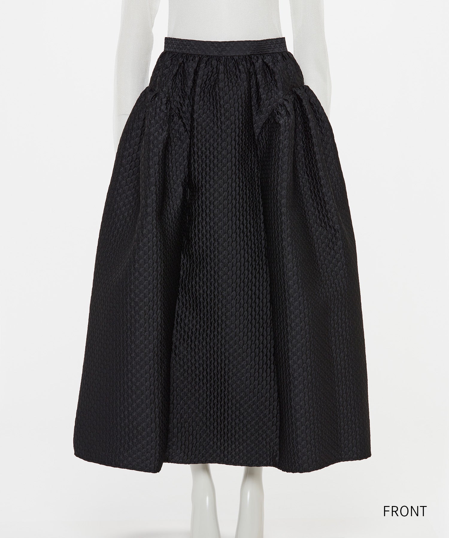 FLOWER JACQUARD FLARED VOLUME SKIRT