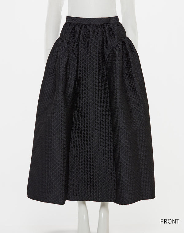 FLOWER JACQUARD FLARED VOLUME SKIRT