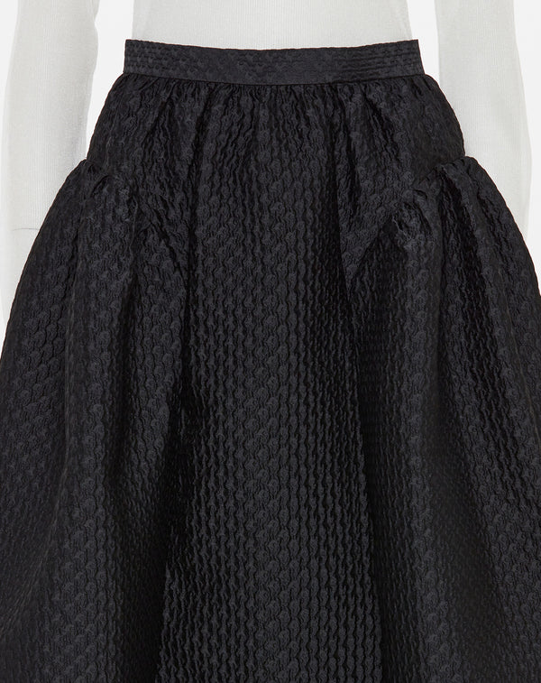 FLOWER JACQUARD FLARED VOLUME SKIRT