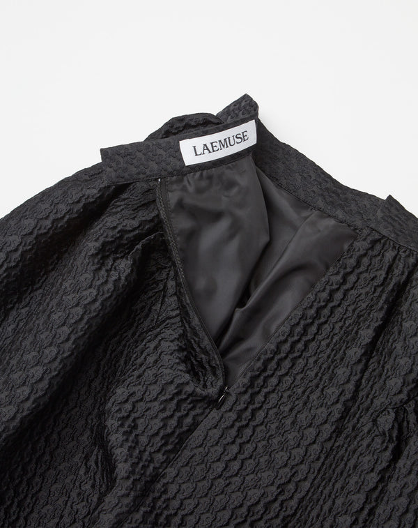 FLOWER JACQUARD FLARED VOLUME SKIRT