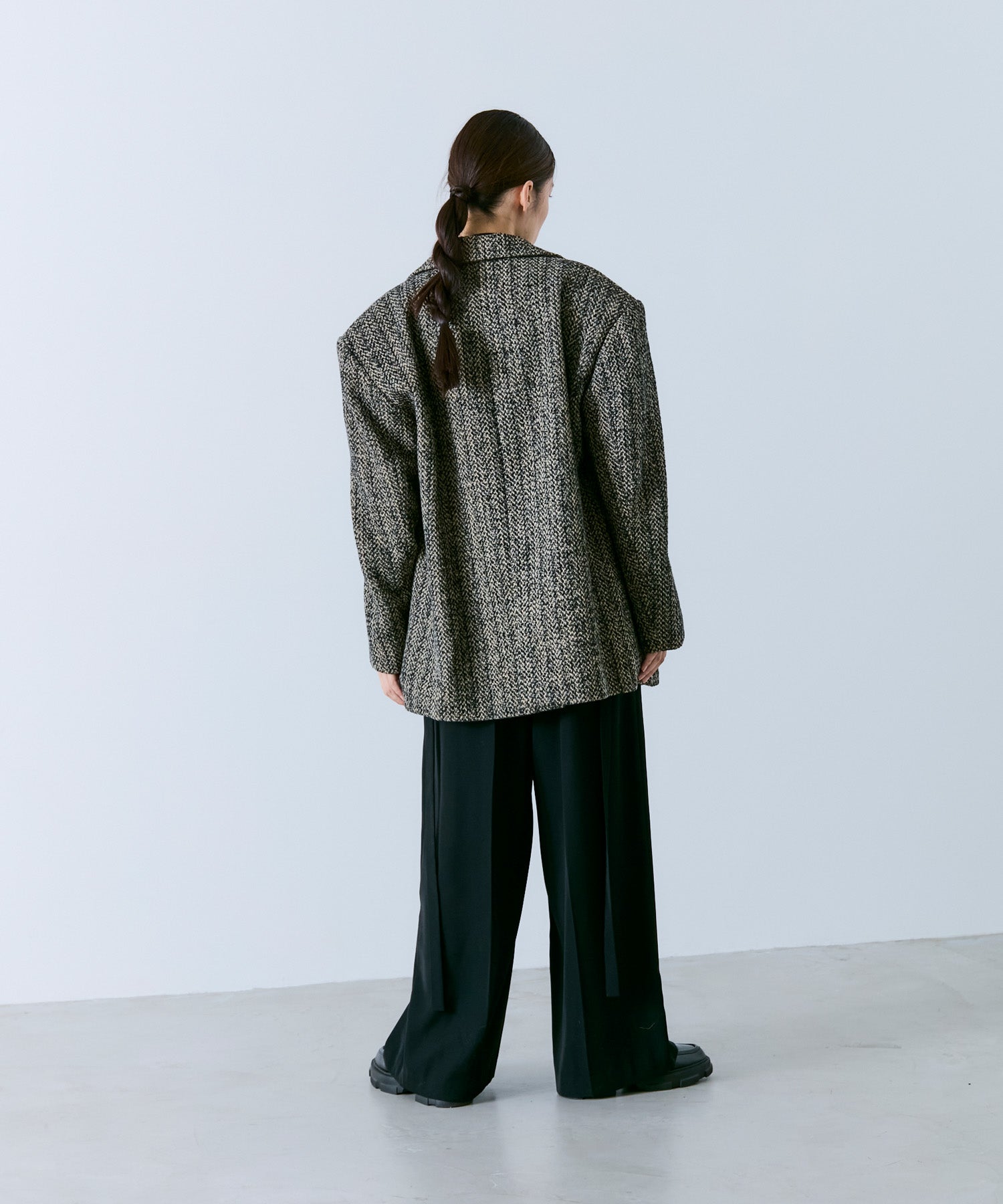 2WAY MIXED TWEED BIG-SHOULDER JACKET