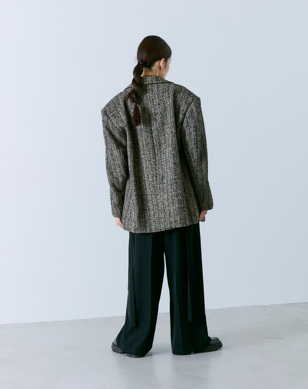 2WAY MIXED TWEED BIG-SHOULDER JACKET