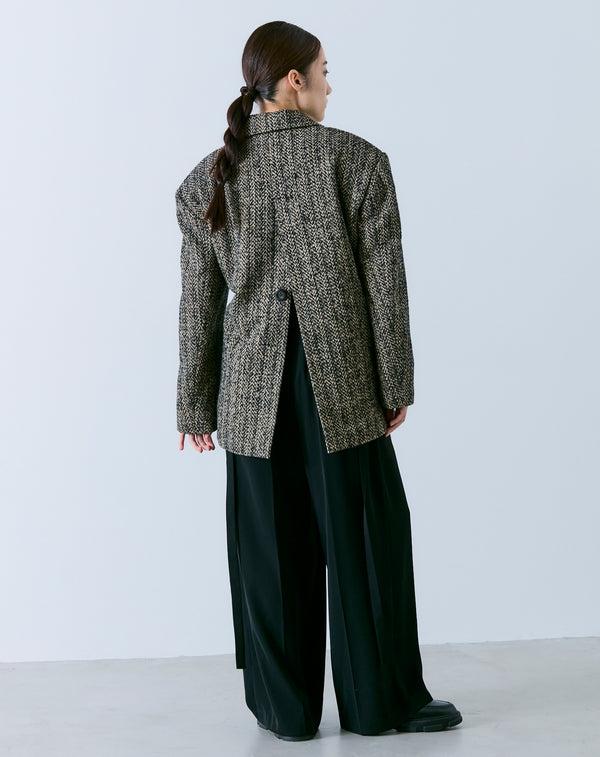 2WAY MIXED TWEED BIG-SHOULDER JACKET