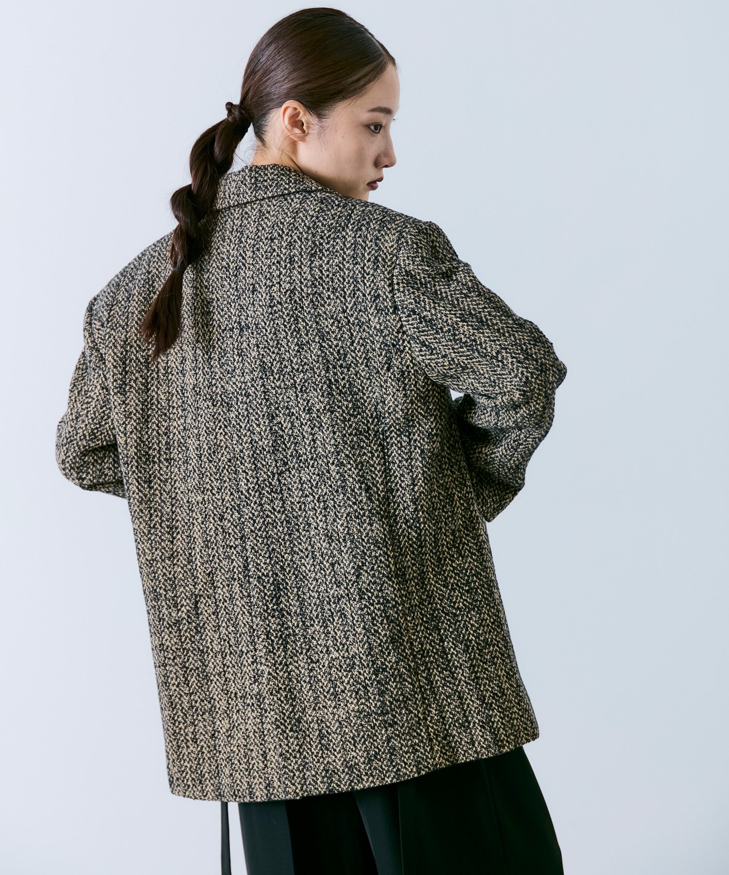 2WAY MIXED TWEED BIG-SHOULDER JACKET