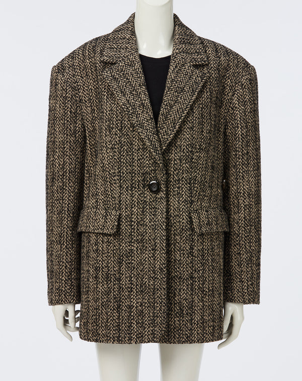 2WAY MIXED TWEED BIG-SHOULDER JACKET