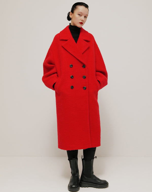 WOOL MIX COCOON LONG COAT