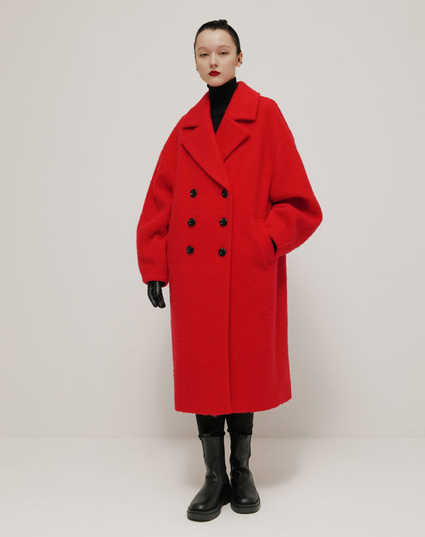 WOOL MIX COCOON LONG COAT