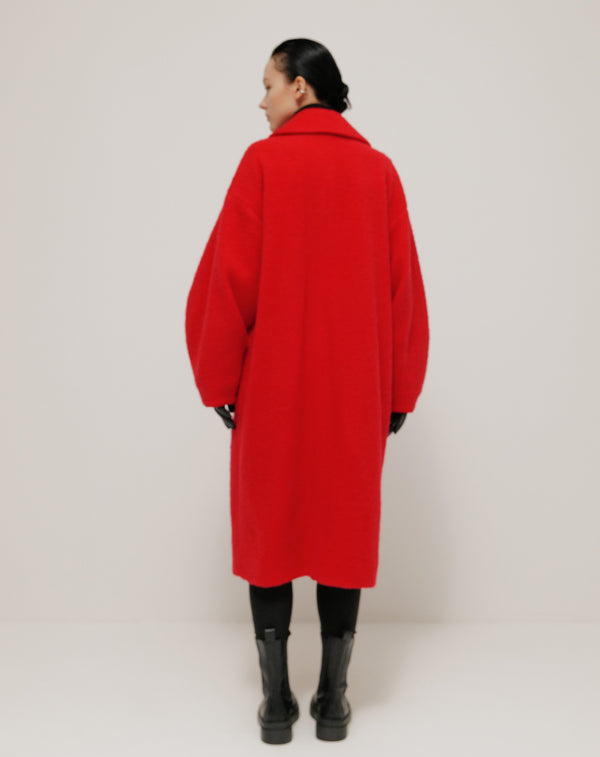 WOOL MIX COCOON LONG COAT