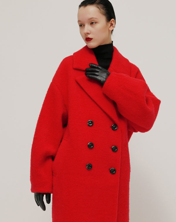 WOOL MIX COCOON LONG COAT