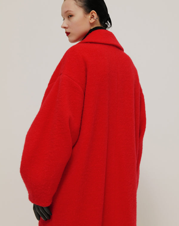 WOOL MIX COCOON LONG COAT