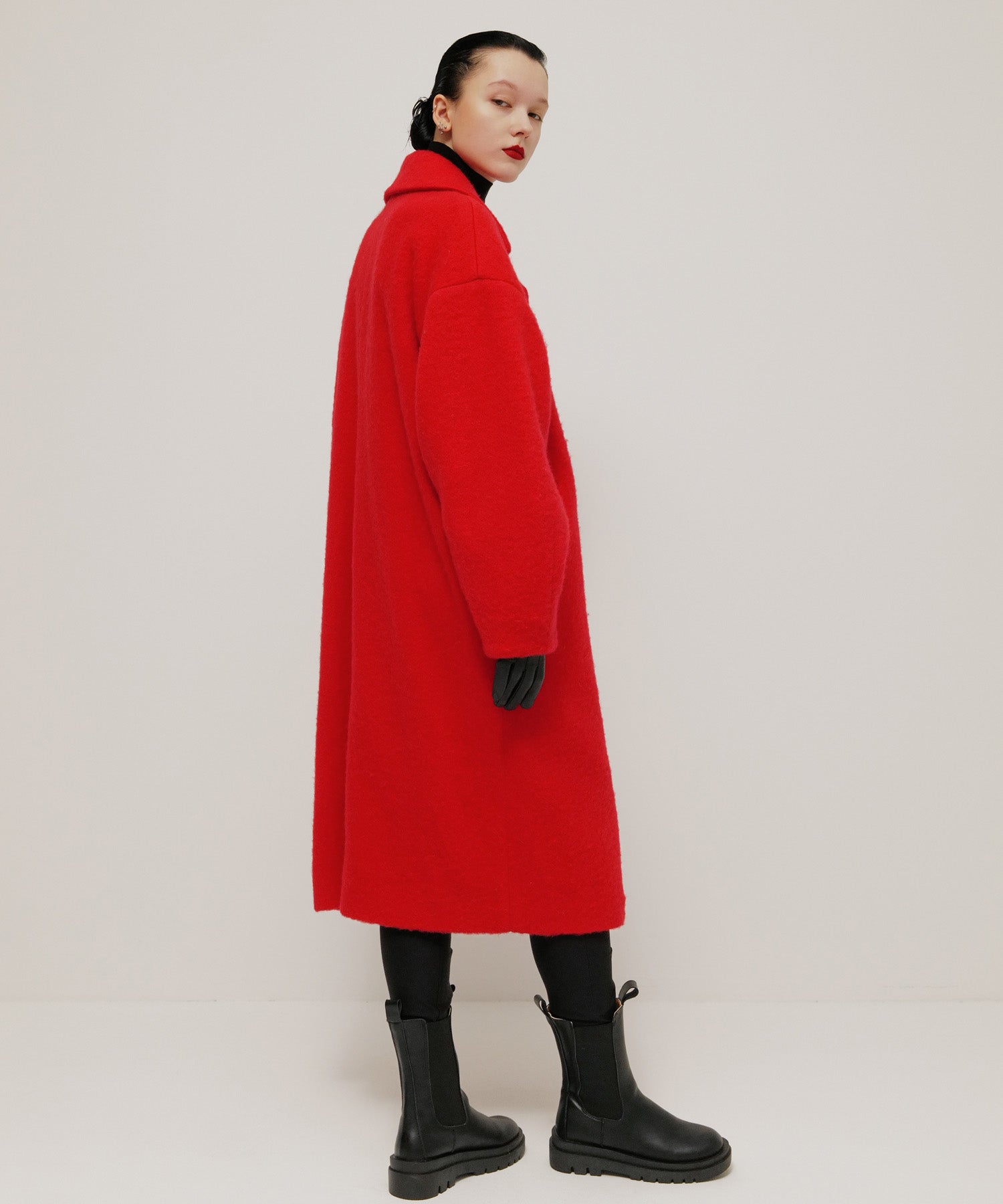 WOOL MIX COCOON LONG COAT