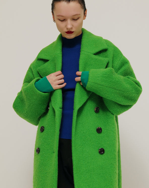 WOOL MIX COCOON LONG COAT