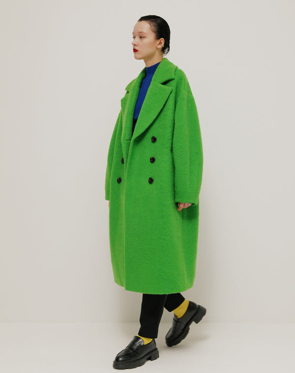 WOOL MIX COCOON LONG COAT