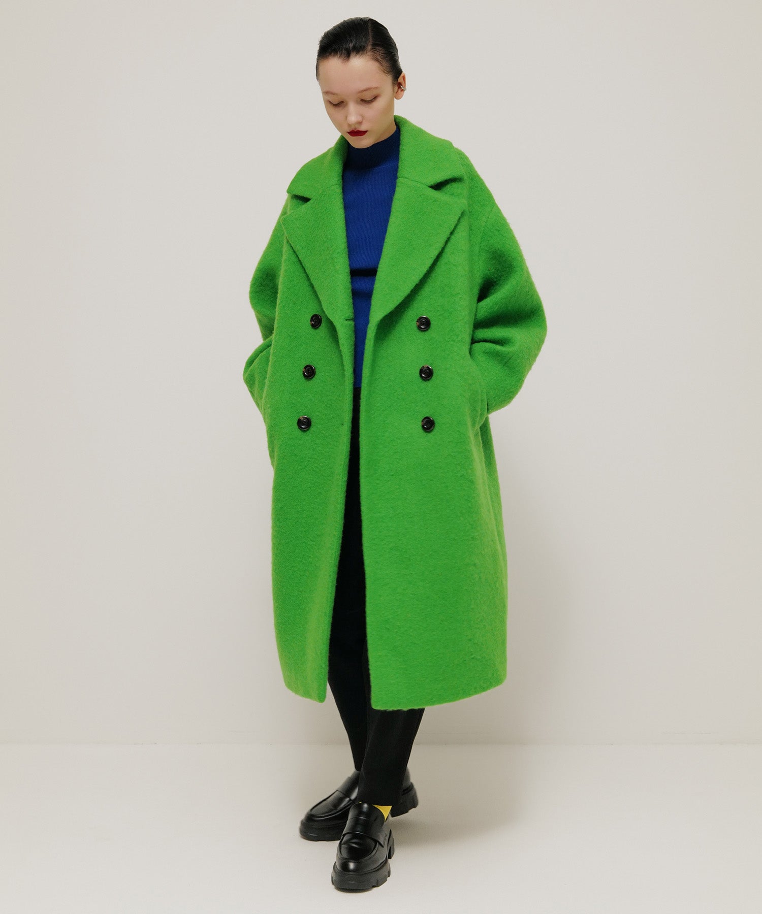 WOOL MIX COCOON LONG COAT