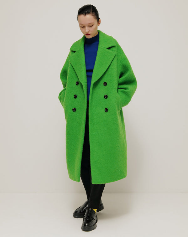 WOOL MIX COCOON LONG COAT