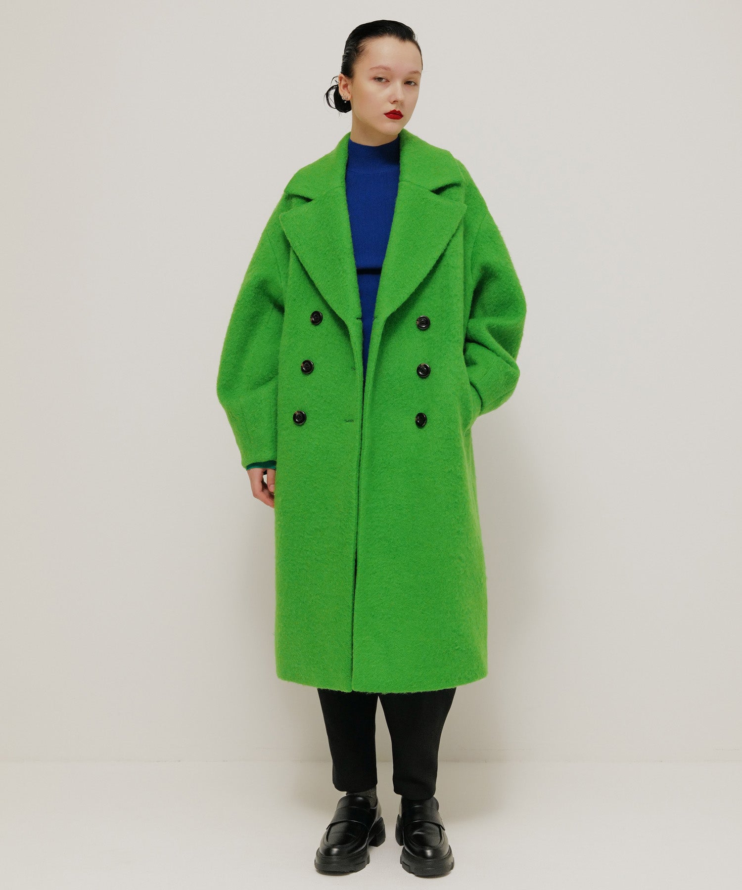 WOOL MIX COCOON LONG COAT