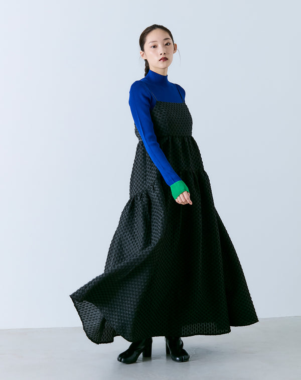 FLARED SHEER DOT DRESS