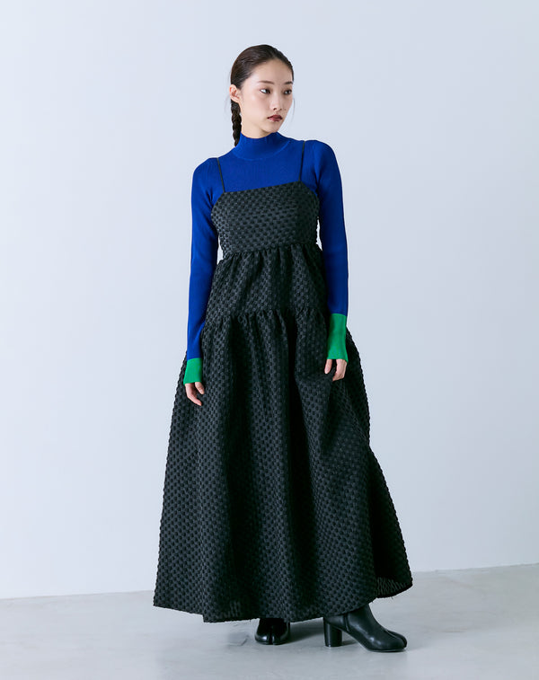 FLARED SHEER DOT DRESS