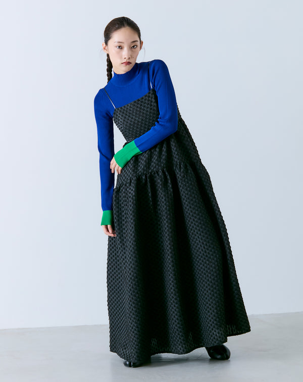FLARED SHEER DOT DRESS