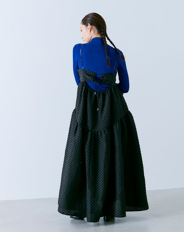 FLARED SHEER DOT DRESS