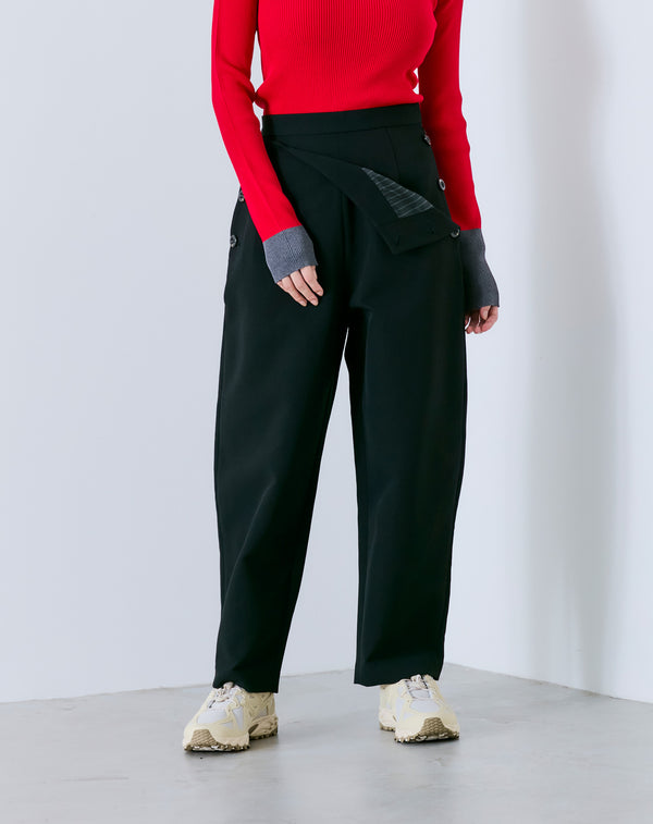 FAUX WAIST CURVE PANTS