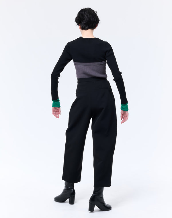 FAUX WAIST CURVE PANTS