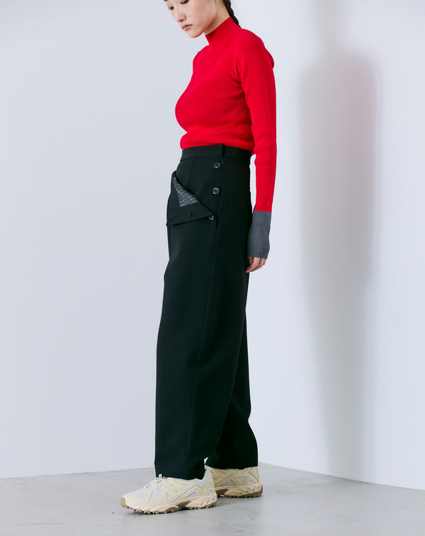 FAUX WAIST CURVE PANTS