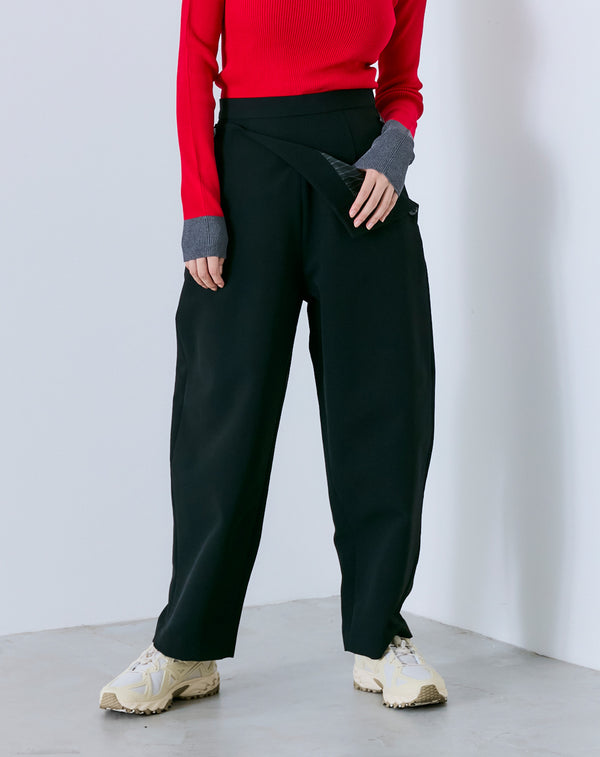 FAUX WAIST CURVE PANTS