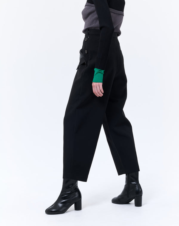 FAUX WAIST CURVE PANTS
