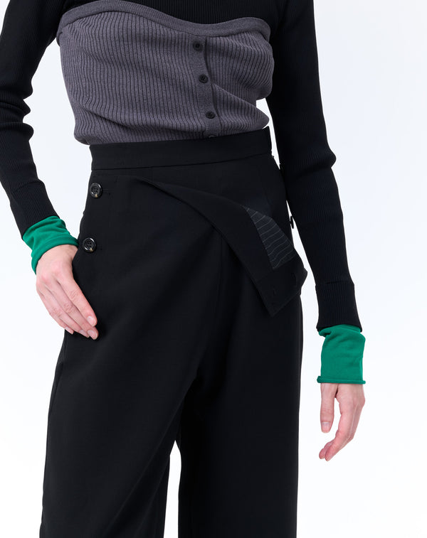 FAUX WAIST CURVE PANTS