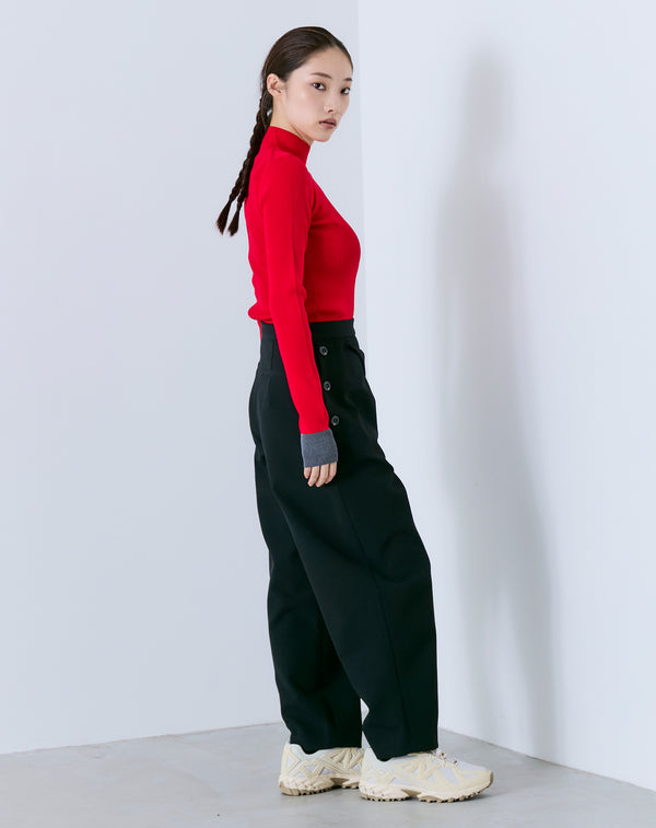 FAUX WAIST CURVE PANTS