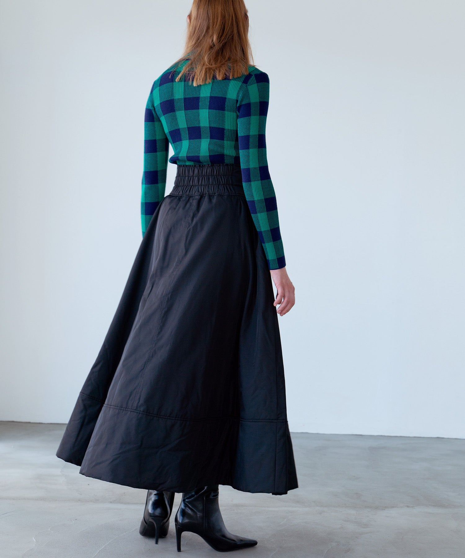 FRILL-BELTED PADDED SKIRT