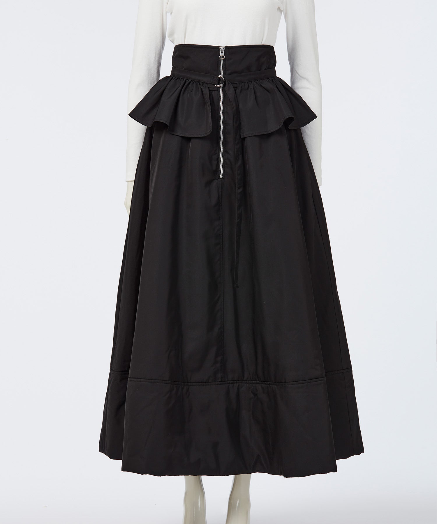 FRILL-BELTED PADDED SKIRT