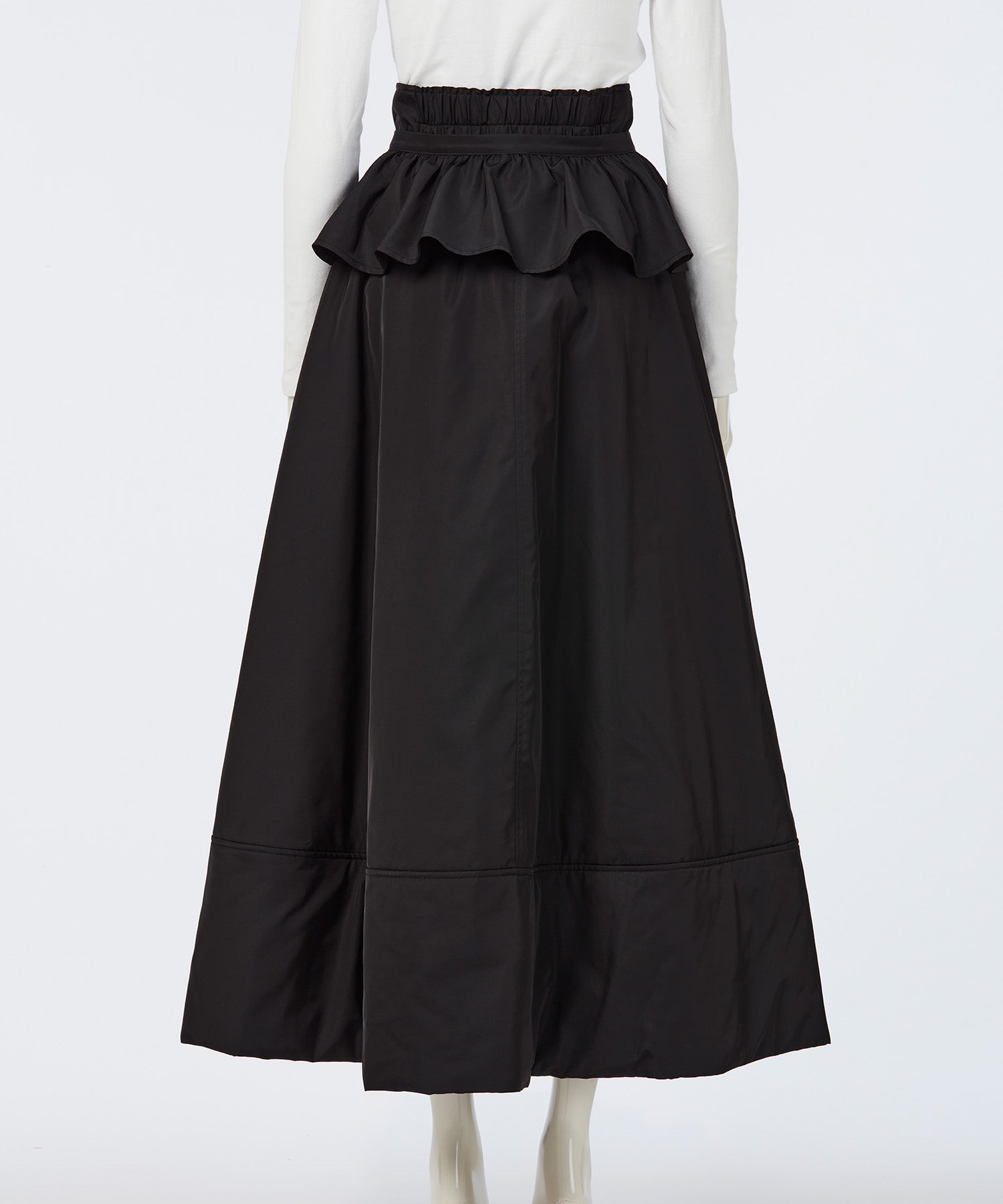 FRILL-BELTED PADDED SKIRT