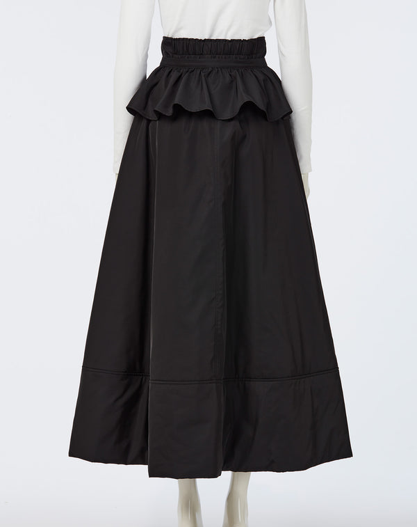 FRILL-BELTED PADDED SKIRT