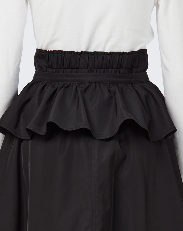 FRILL-BELTED PADDED SKIRT