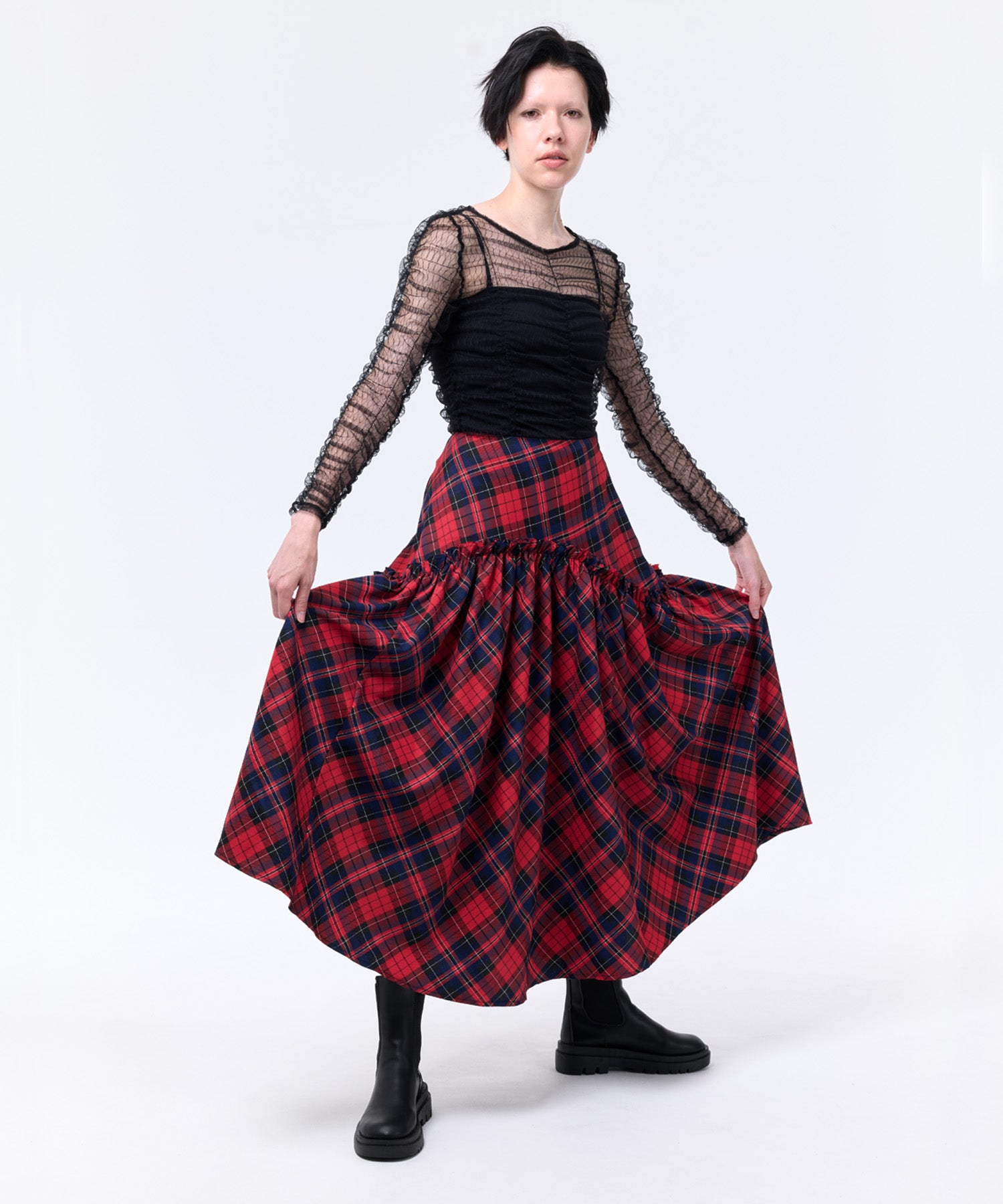 SHIRRING TULLE PULLOVER – LAEMUSE