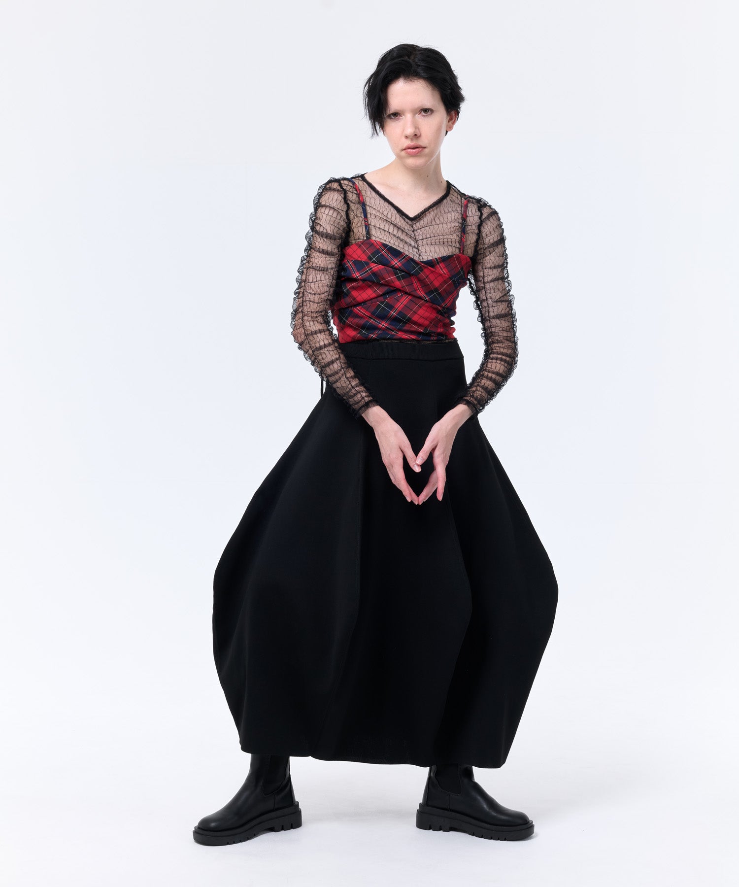 SHIRRING TULLE PULLOVER – LAEMUSE