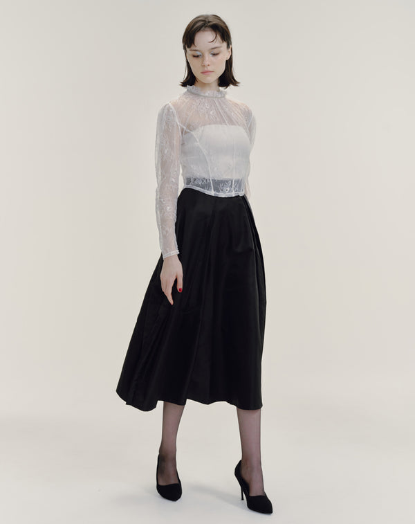 LACE STAND NECK PULLOVER