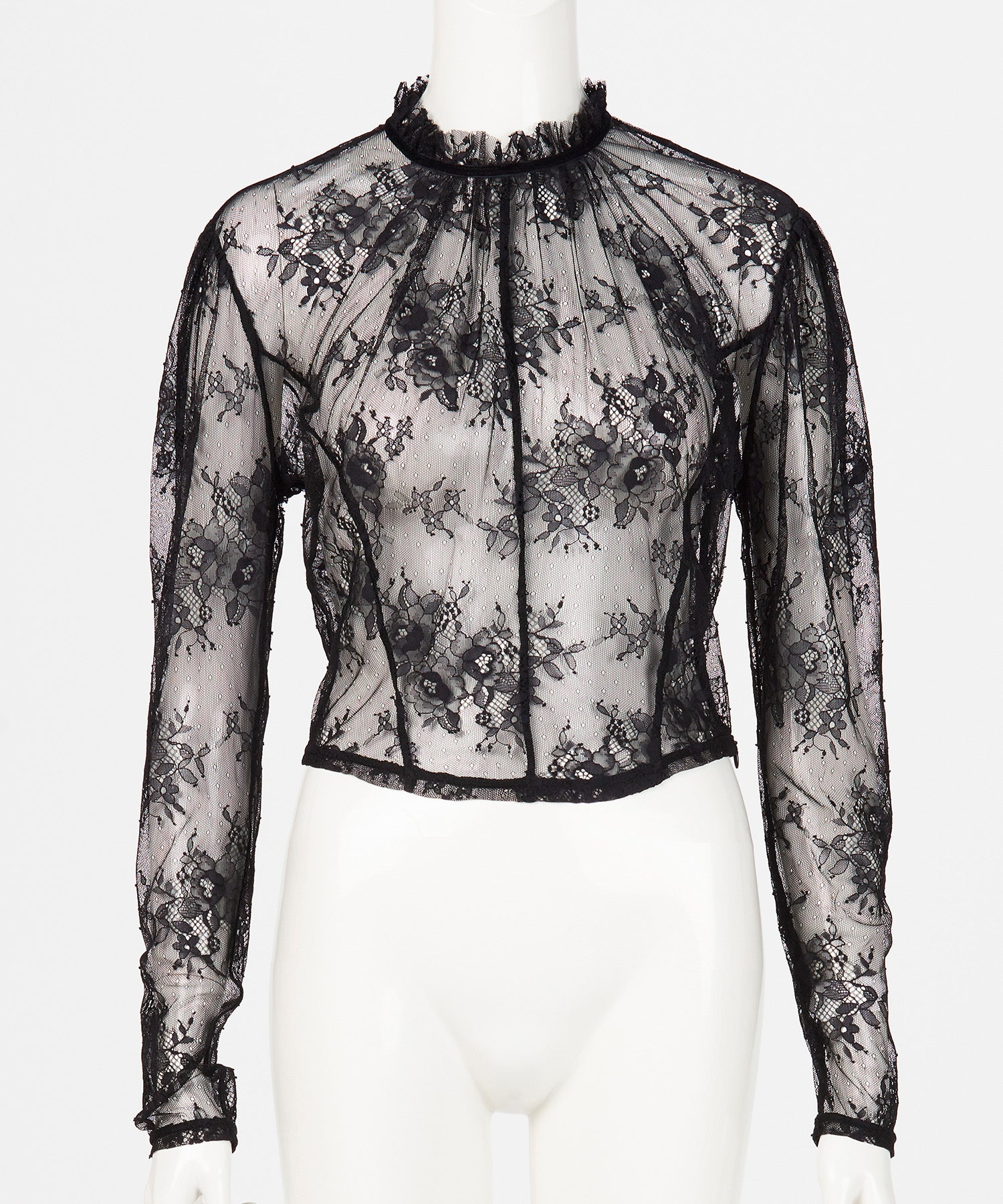 LACE STAND NECK PULLOVER
