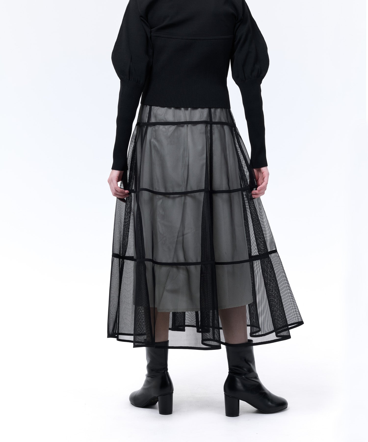 MESH TIERED SKIRT