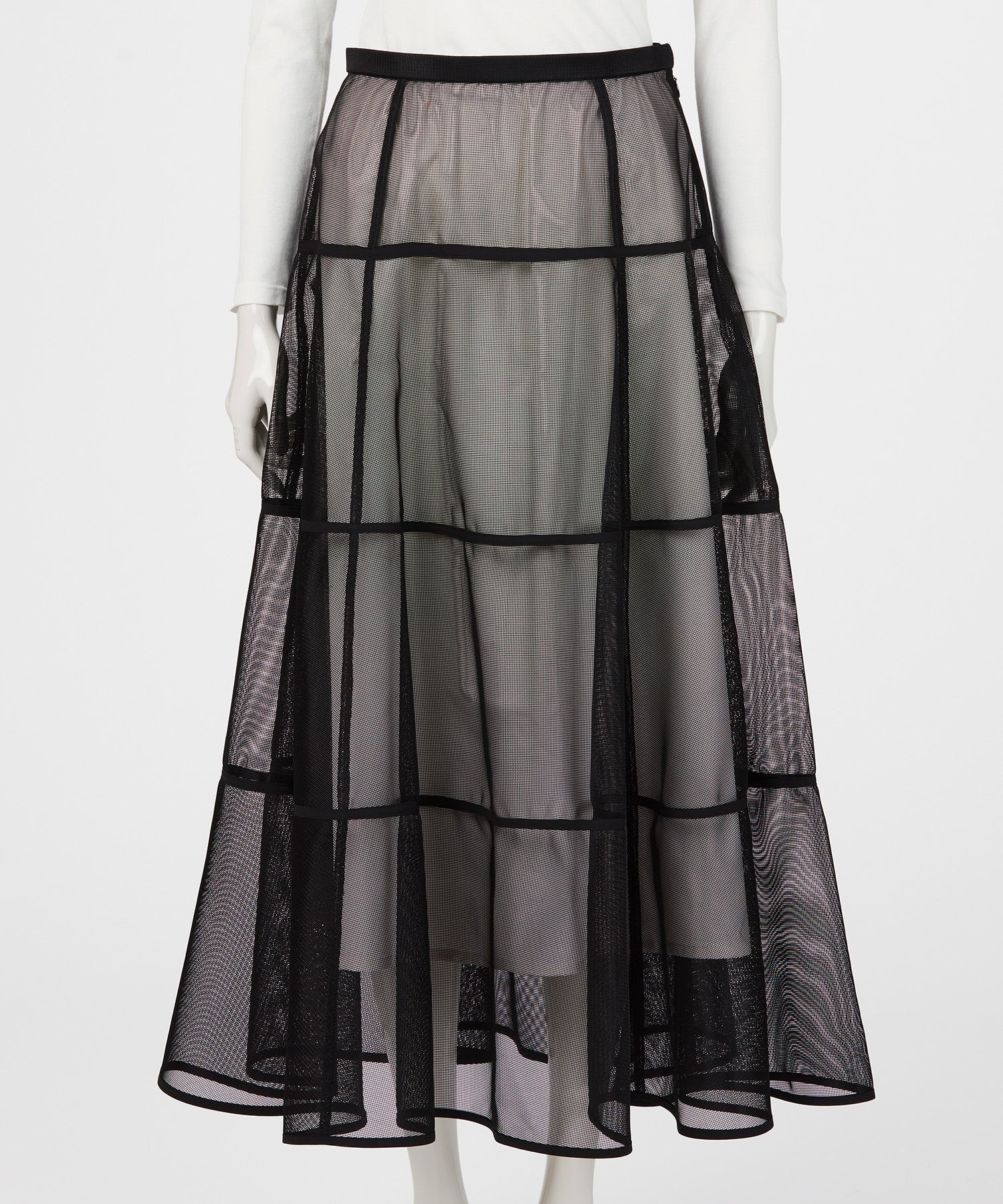 MESH TIERED SKIRT