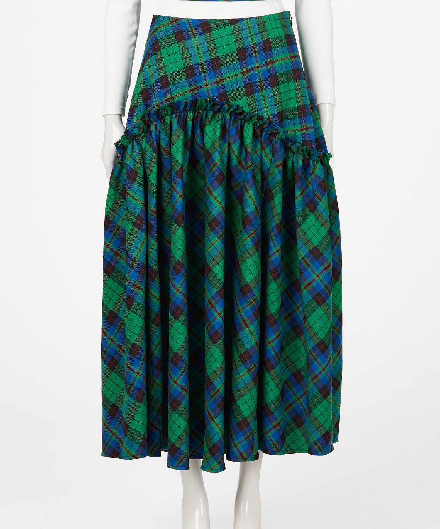 CHECK FLARE SKIRT