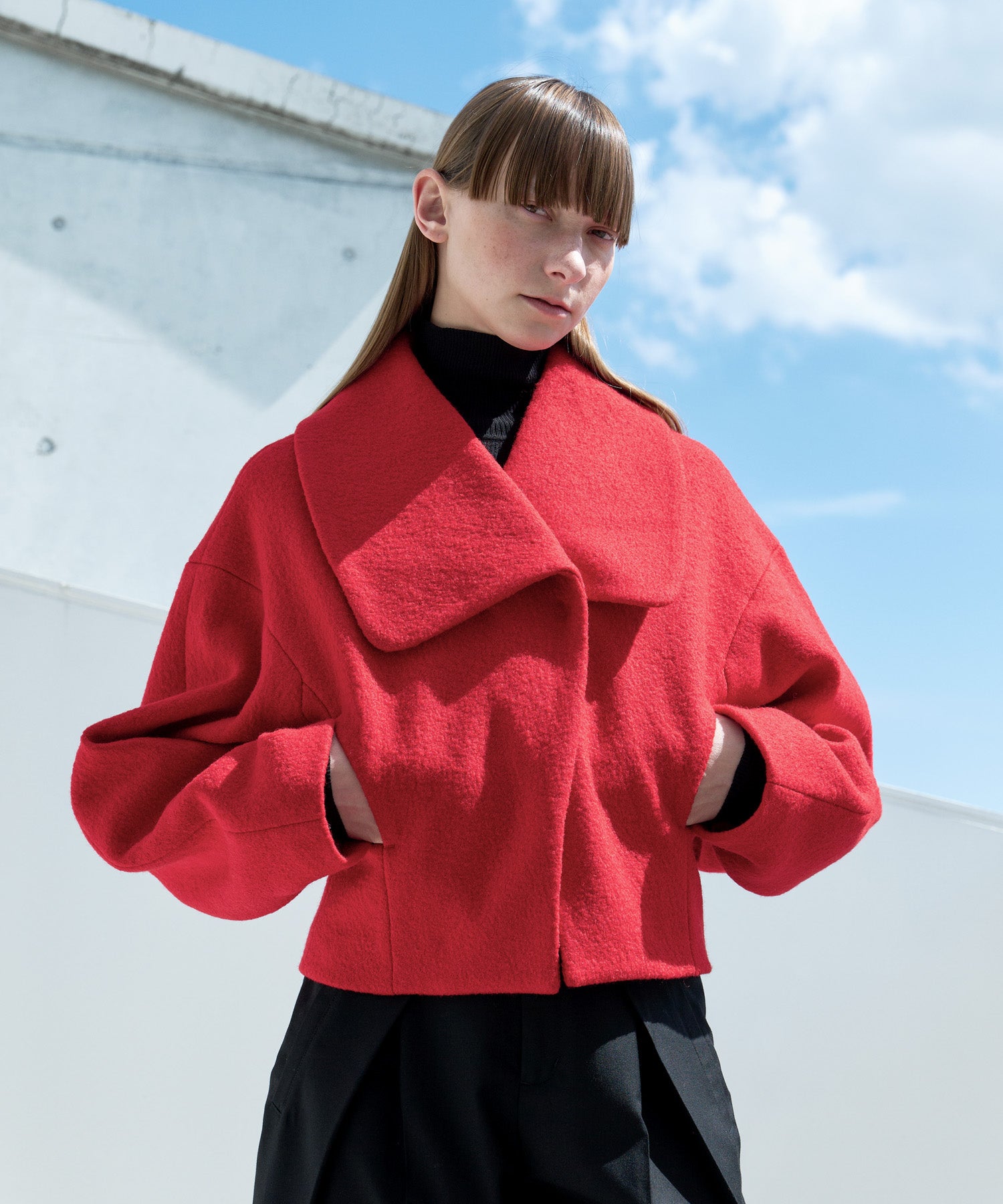 BIG COLLAR SHORT JACKET – LAEMUSE