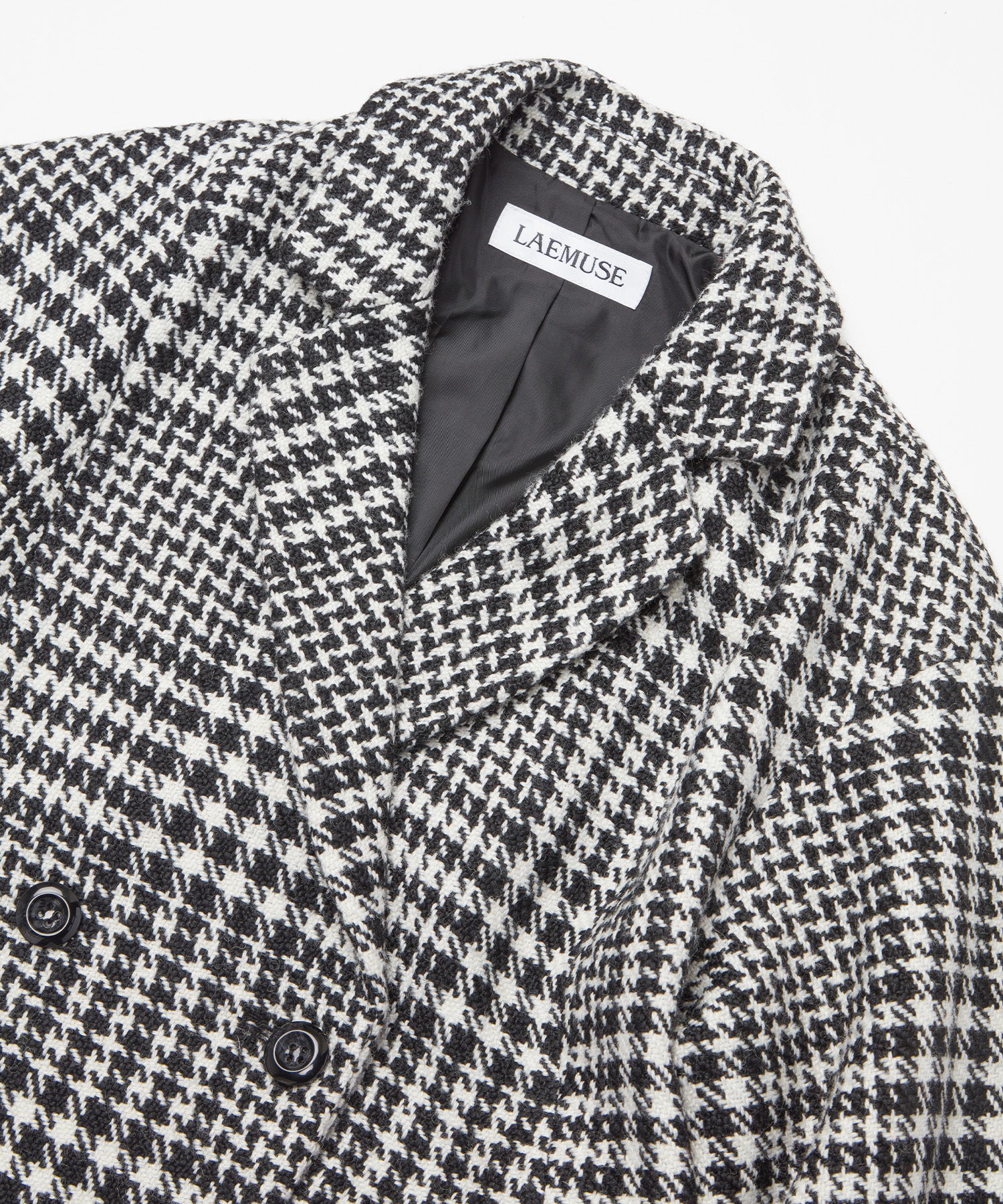 WOOL CHECK LANTERN SILHOUETTE COAT