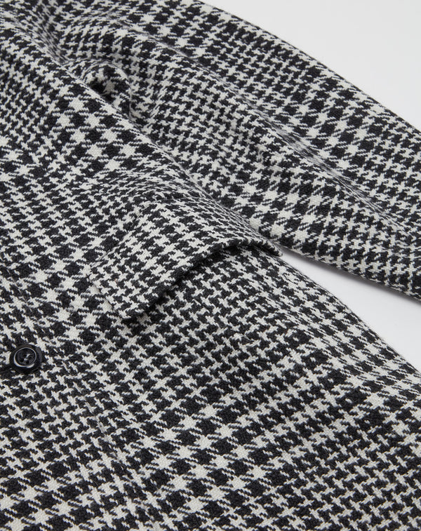 WOOL CHECK LANTERN SILHOUETTE COAT